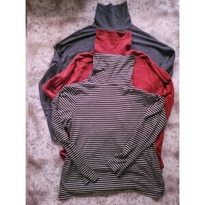 Madewell Ribbed Turtleneck Long-Sleeve Tee Women’s Large Bundle of 3